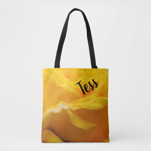 Gepersonaliseerd gele rozenbloesem tote bag (Voorkant)