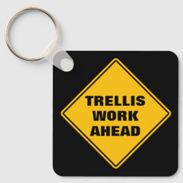 Gepersonaliseerd gele trellis voor wegteken sleutelhanger