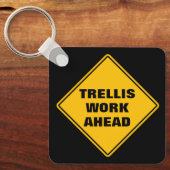 Gepersonaliseerd gele trellis voor wegteken sleutelhanger (Voorkant)