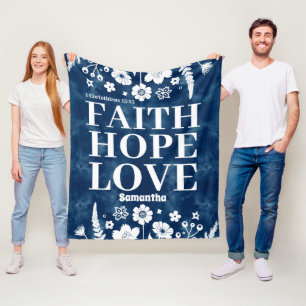 Gepersonaliseerd geloof, hoop, liefde Christelijk Fleece Deken