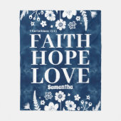 Gepersonaliseerd geloof, hoop, liefde Christelijk Fleece Deken (Voorkant)