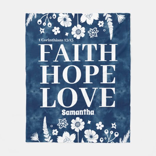 Gepersonaliseerd geloof, hoop, liefde Christelijk Fleece Deken (Voorkant)