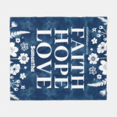 Gepersonaliseerd geloof, hoop, liefde Christelijk Fleece Deken (Voorkant (Horizontaal))