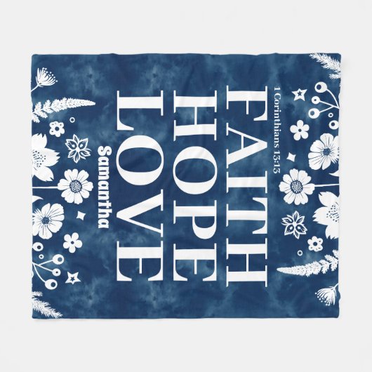 Gepersonaliseerd geloof, hoop, liefde Christelijk Fleece Deken (Voorkant (Horizontaal))