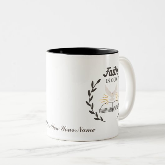 Gepersonaliseerd Geloof in God, God zegene u Mok C (Voorkant rechts)