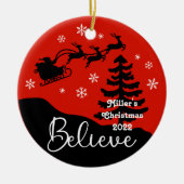 Gepersonaliseerd geloof keramisch ornament (Voorkant)