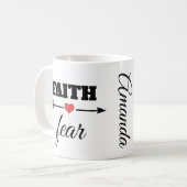Gepersonaliseerd geloof over angst Red Heart Arrow Koffiemok (Voorkant links)