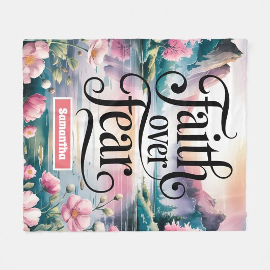 Gepersonaliseerd geloof over angst voor Christelij Fleece Deken (Voorkant (Horizontaal))