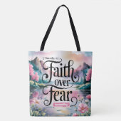 Gepersonaliseerd geloof over angst voor Christelij Tote Bag (Voorkant)