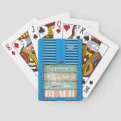 Gepersonaliseerd "Geluk is een dag in het strand" Pokerkaarten (Achterkant)