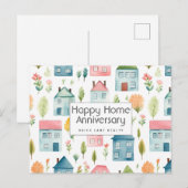 Gepersonaliseerd gelukkig jubileum van het huis Va Briefkaart (Voorkant / Achterkant)