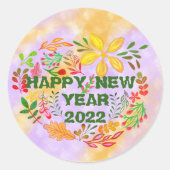 GEPERSONALISEERD GELUKKIG NIEUWJAAR 20XX RONDE STICKER (Voorkant)