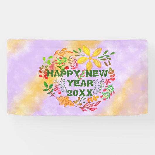 GEPERSONALISEERD GELUKKIG NIEUWJAAR 20XX SPANDOEK (Horizontaal)