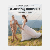 Gepersonaliseerd gelukkig ooit na foto bruiloft gr fleece deken (Voorkant)