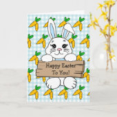 Gepersonaliseerd Gelukkig Pasen en Gerechten voor Kaart (Gele Bloem)