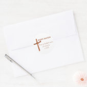 Gepersonaliseerd Gelukkig Pasen Palm Cross Aardse  Ronde Sticker (Envelop)