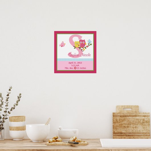 Gepersonaliseerd gelukkig Poster van de Boom/van d (Keuken)