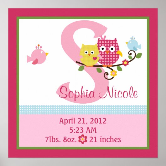 Gepersonaliseerd gelukkig Poster van de Boom/van d (Voorkant)