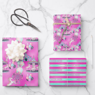 Gepersonaliseerd Gelukkig Verjaardagscircus Inpakpapier Vel