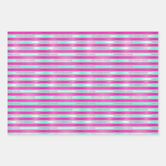 Gepersonaliseerd Gelukkig Verjaardagscircus Inpakpapier Vel (Voorkant 3)