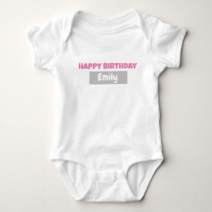 GEPERSONALISEERD GELUKKIGE VERJAARDAG Baby Bodysui Romper