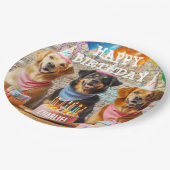 Gepersonaliseerd Gelukkige Verjaardag Hond Papier  Papieren Bordje (Gekanteld)
