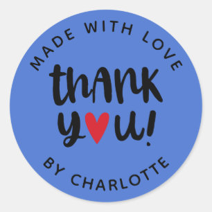 Gepersonaliseerd gemaakt met liefde Dank u Ronde Sticker