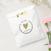 Gepersonaliseerd gemaakt met liefde hart gouden gl bedankzakje (Gezegeld)