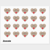 Gepersonaliseerd gemaakt met liefde rood hart kraf hart sticker (Vel)