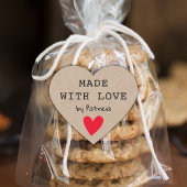 Gepersonaliseerd gemaakt met liefde rood hart kraf hart sticker