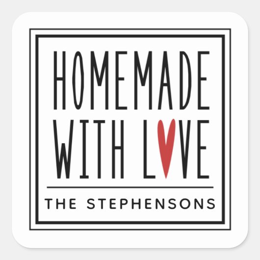 Gepersonaliseerd gemaakt met Love Square Sticker (Voorkant)