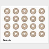 Gepersonaliseerd gemaakt met Love White Heart Kraf Ronde Sticker (Vel)