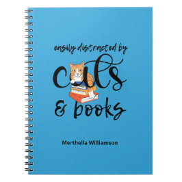 Gepersonaliseerd GEMAKKELIJK AFGELEID DOOR KATTEN  Notitieboek