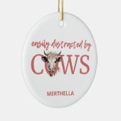 Gepersonaliseerd GEMAKKELIJK AFGELEID DOOR KOEIEN  Keramisch Ornament (Rechts)