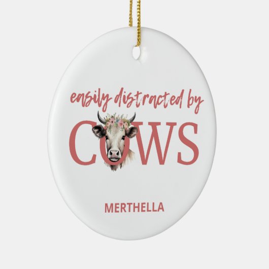 Gepersonaliseerd GEMAKKELIJK AFGELEID DOOR KOEIEN  Keramisch Ornament (Rechts)