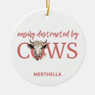 Gepersonaliseerd GEMAKKELIJK AFGELEID DOOR KOEIEN  Keramisch Ornament