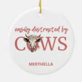 Gepersonaliseerd GEMAKKELIJK AFGELEID DOOR KOEIEN  Keramisch Ornament (Achterkant)