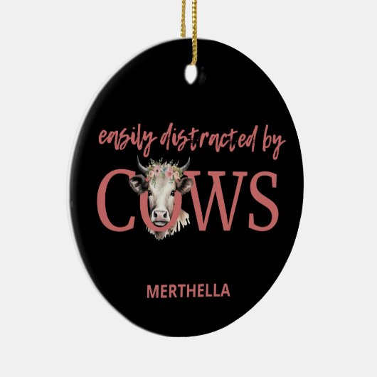 Gepersonaliseerd GEMAKKELIJK AFGELEID DOOR KOEIEN  Keramisch Ornament (Rechts)