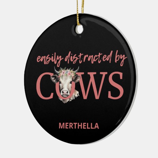 Gepersonaliseerd GEMAKKELIJK AFGELEID DOOR KOEIEN Keramisch Ornament (Links)