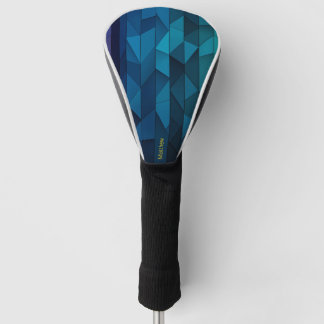 Gepersonaliseerd geometrisch blauw en Blauwgroen p Golfheadcover