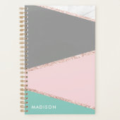 Gepersonaliseerd geometrisch kleurenblok planner (Voorkant)