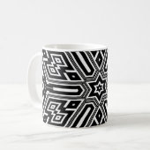 Gepersonaliseerd geometrisch patroon zwart-wit koffiemok (Voorkant links)
