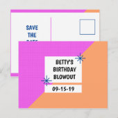 Gepersonaliseerd - Geometrische verjaardag Opslaan Briefkaart (Voorkant / Achterkant)