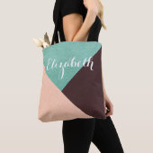 Gepersonaliseerd Gepersonaliseerd Roze Groen Bruin Tote Bag (Dichtbij)