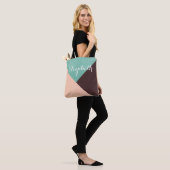 Gepersonaliseerd Gepersonaliseerd Roze Groen Bruin Tote Bag (Op model)