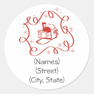 Gepersonaliseerd gepersonaliseerde vakantie Adrese Ronde Sticker