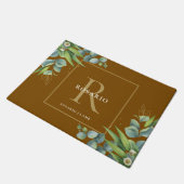Gepersonaliseerd gepolijst bronzen gouden monogram deurmat (Schuin)