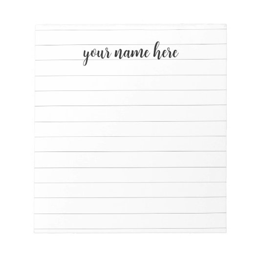 Gepersonaliseerd geregeerd Notitieblok (Voorkant)