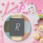 gepersonaliseerd geruit papieren bordje (Feest)