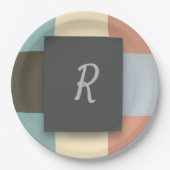 gepersonaliseerd geruit papieren bordje (Voorkant)